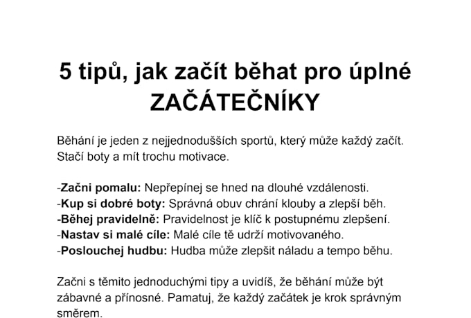 write professional blog posts or articles czech